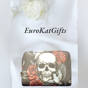 NEW Floral Skull Print Wallet NWT